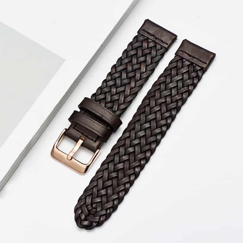 braided leather watch